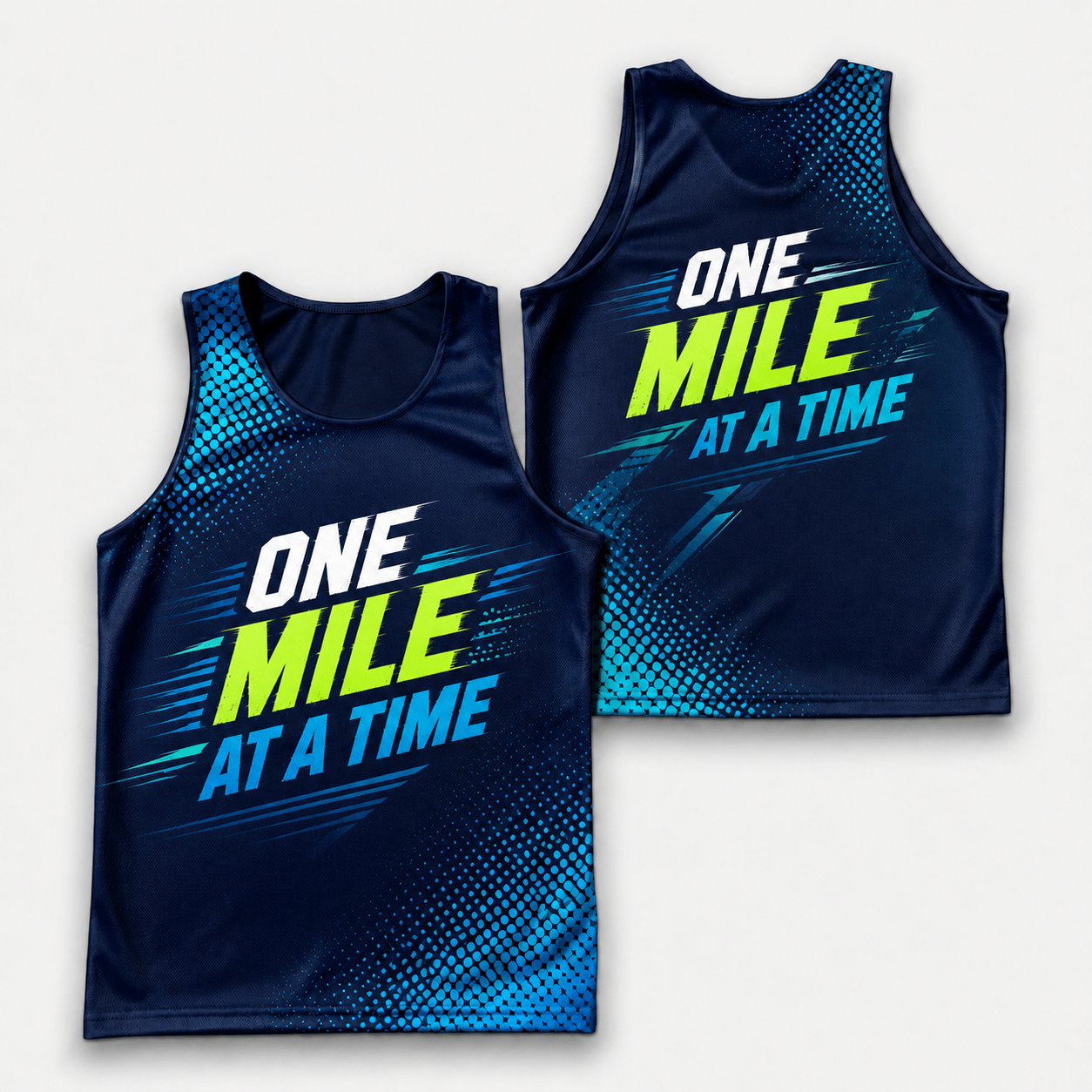 Motivational Quotes Running Tank Top One Mile At A Time Running Singlet for Men and Women