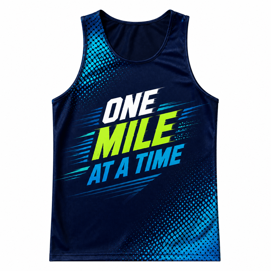 Motivational Quotes Running Tank Top One Mile At A Time Running Singlet for Men and Women