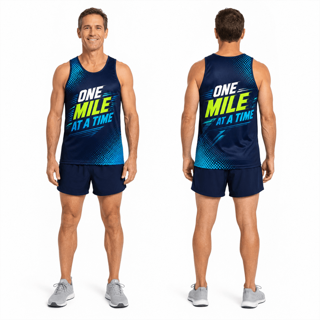 Motivational Quotes Running Tank Top One Mile At A Time Running Singlet for Men and Women