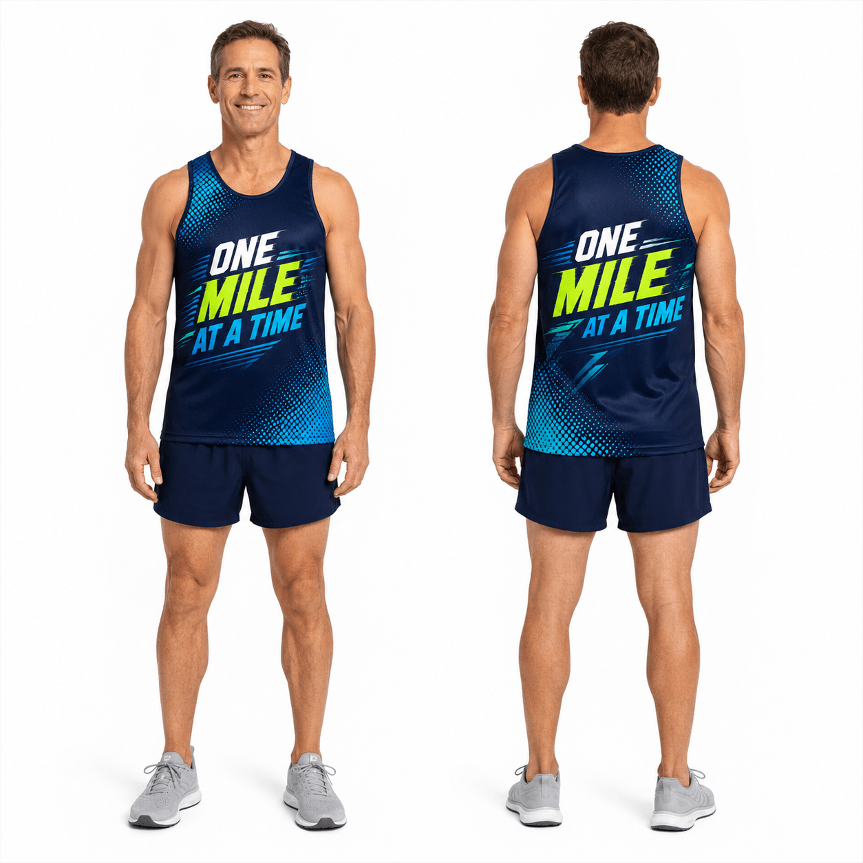 Motivational Quotes Running Tank Top One Mile At A Time Running Singlet for Men and Women