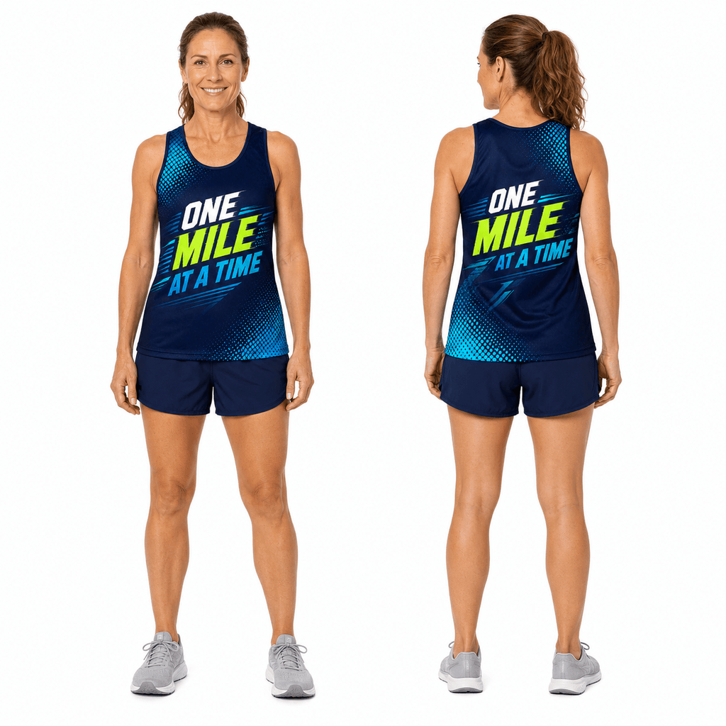 Motivational Quotes Running Tank Top One Mile At A Time Running Singlet for Men and Women