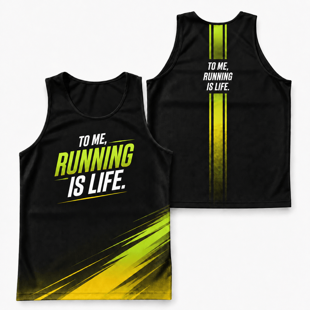 Motivational Running Tank Top Running Is Life Running Singlet for Men and Women