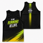 Motivational Running Tank Top Running Is Life Running Singlet for Men and Women