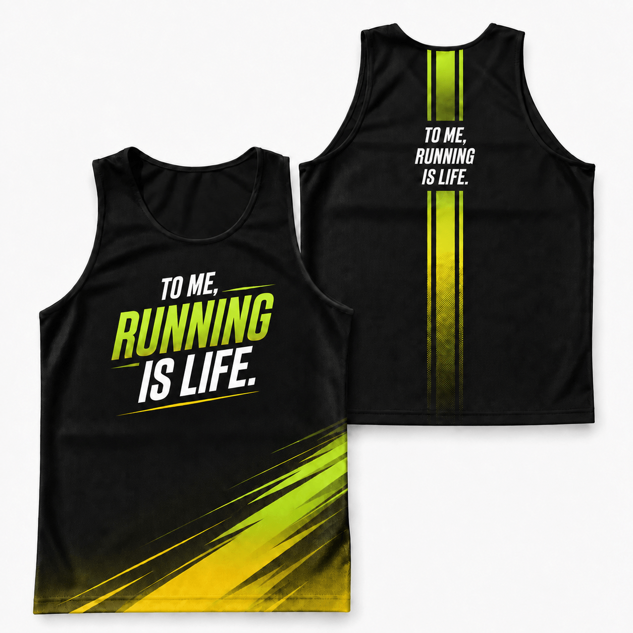 Motivational Running Tank Top Running Is Life Running Singlet for Men and Women