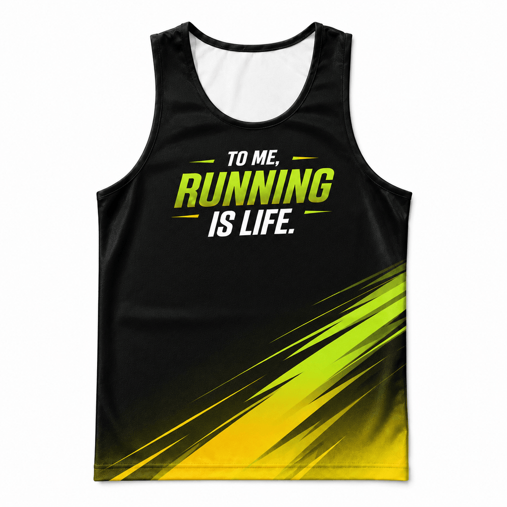 Motivational Running Tank Top Running Is Life Running Singlet for Men and Women
