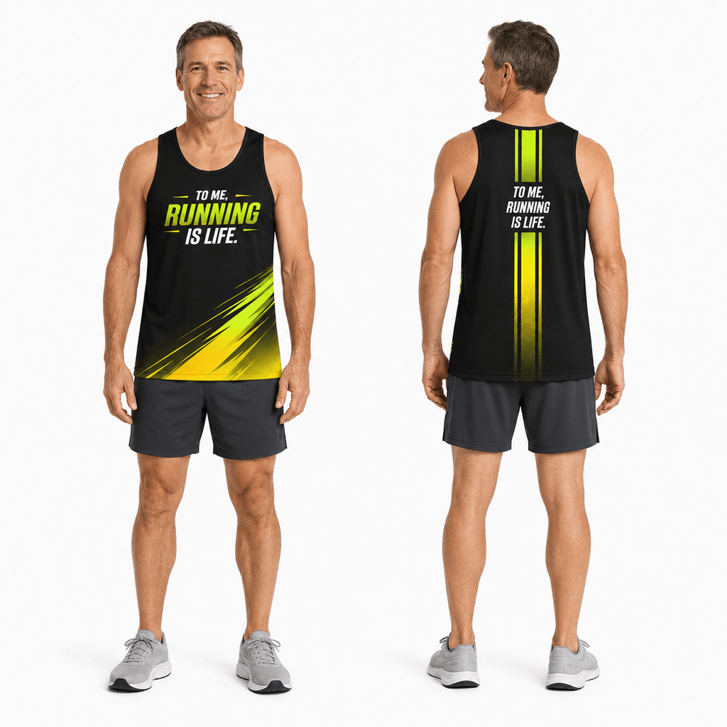 Motivational Running Tank Top Running Is Life Running Singlet for Men and Women