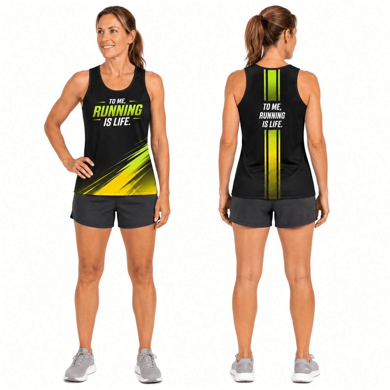 Motivational Running Tank Top Running Is Life Running Singlet for Men and Women