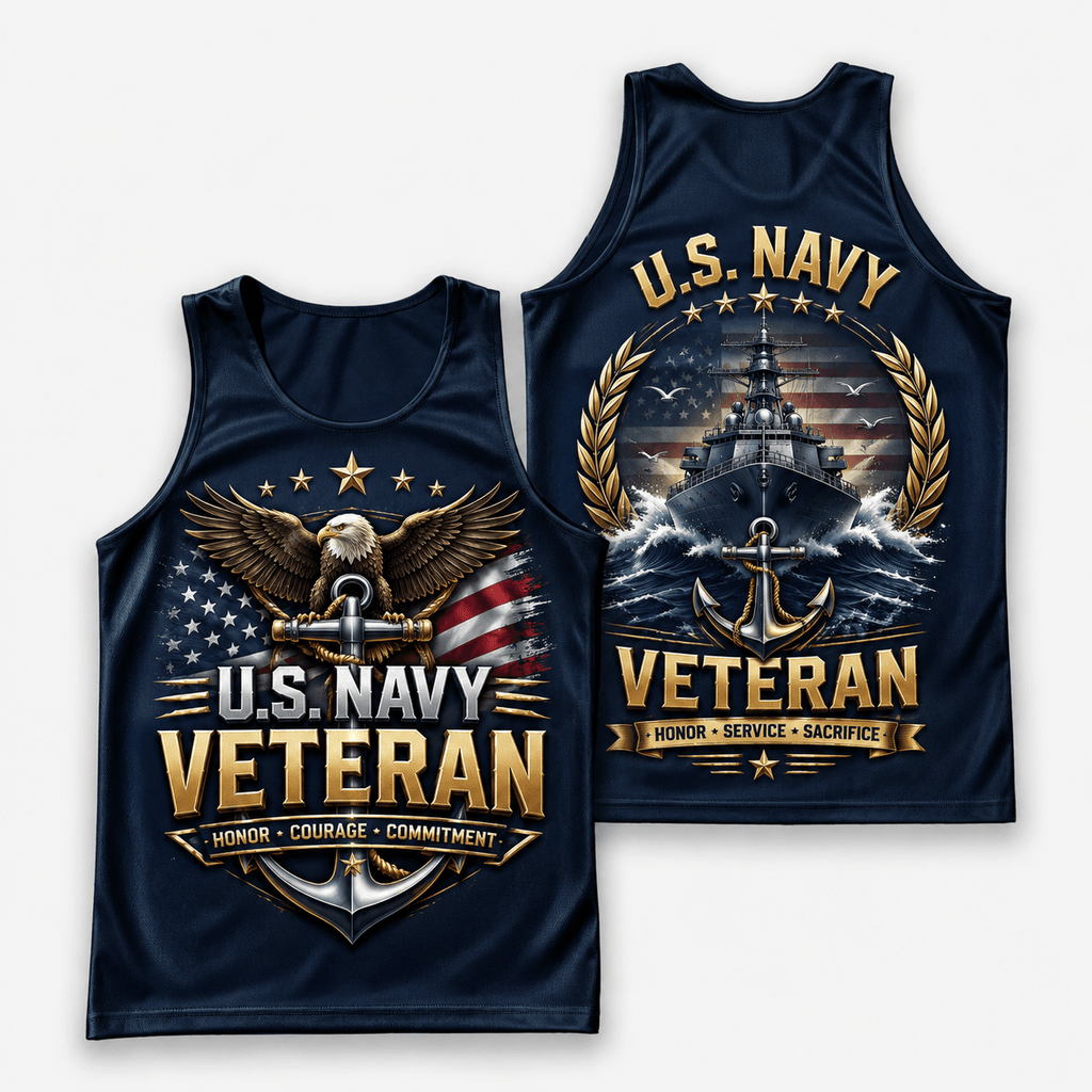 Veteran Running Tank Top - Navy Veteran Tech Running Singlet