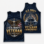 Veteran Running Tank Top - Navy Veteran Tech Running Singlet