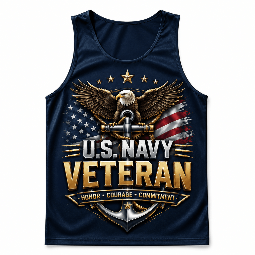 Veteran Running Tank Top - Navy Veteran Tech Running Singlet