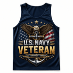 Veteran Running Tank Top - Navy Veteran Tech Running Singlet