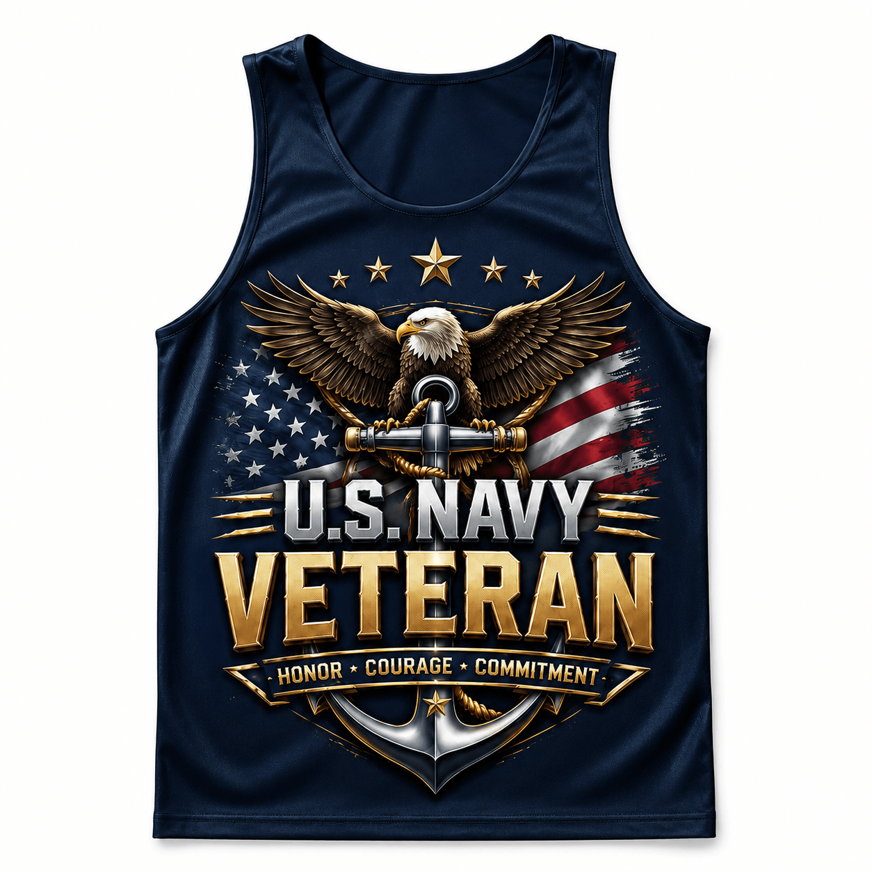 Veteran Running Tank Top - Navy Veteran Tech Running Singlet