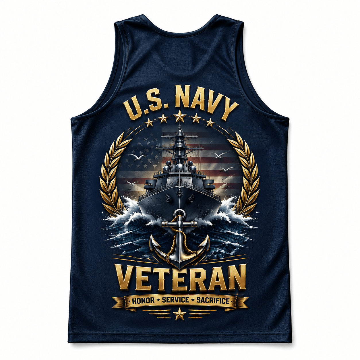 Veteran Running Tank Top - Navy Veteran Tech Running Singlet