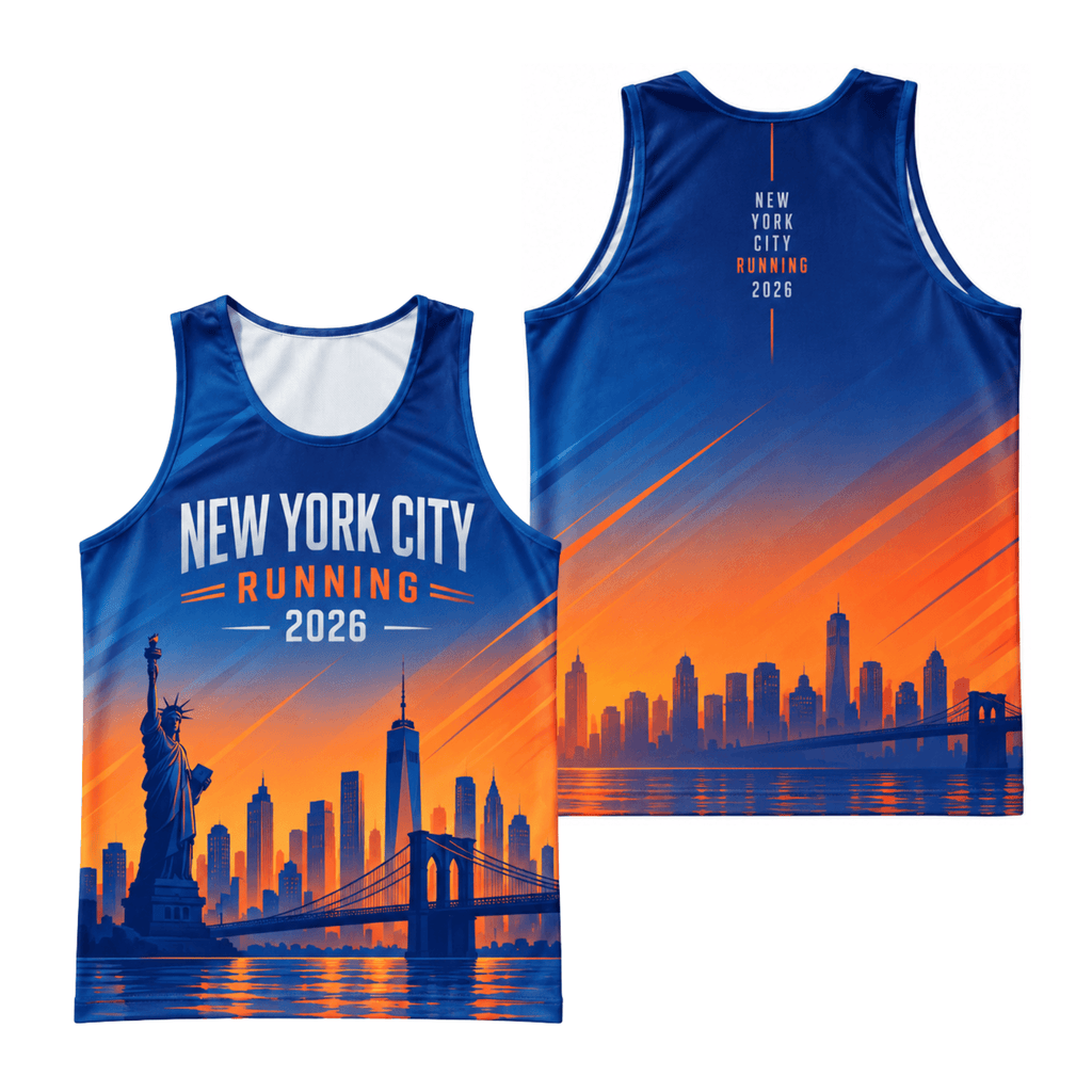 New York Running Tank Top 2026 Orange Horizon NYC Running Singlet for Men and Women