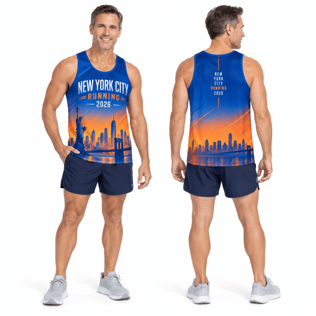 New York Running Tank Top 2026 Orange Horizon NYC Running Singlet for Men and Women