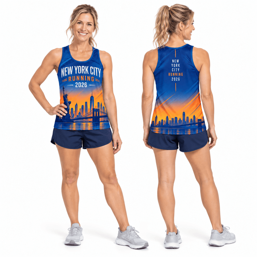 New York Running Tank Top 2026 Orange Horizon NYC Running Singlet for Men and Women