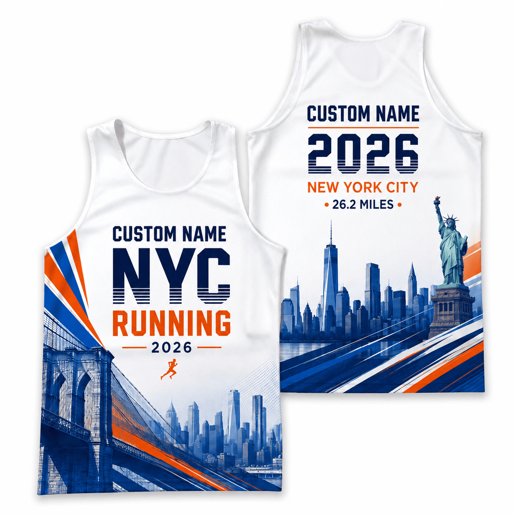 New York Running Tank Top Custom Name 2026 26.2 NYC Running Singlet for Men and Women