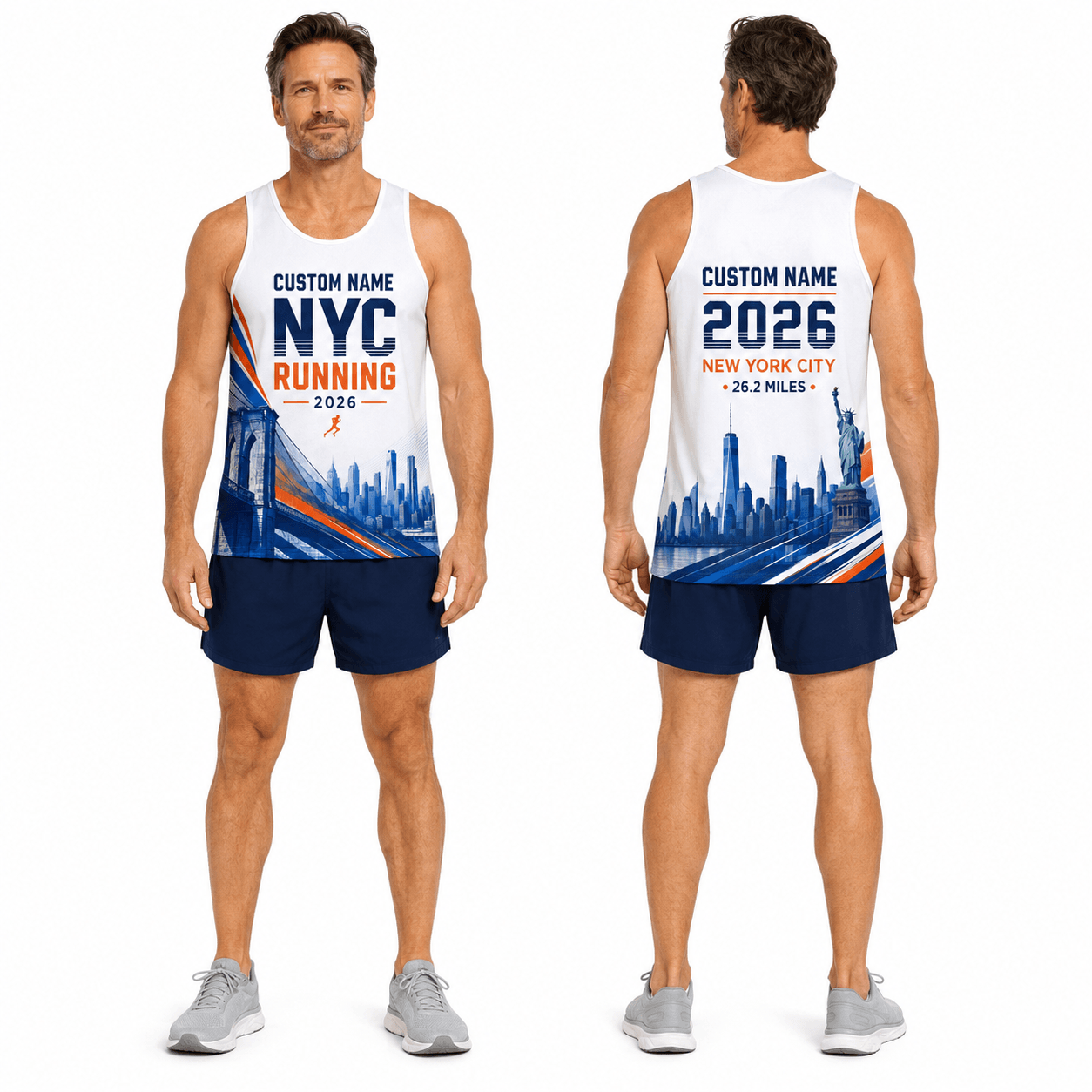 New York Running Tank Top Custom Name 2026 26.2 NYC Running Singlet for Men and Women