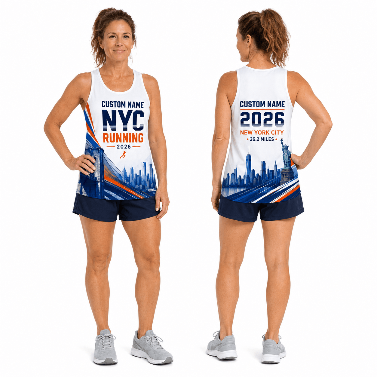 New York Running Tank Top Custom Name 2026 26.2 NYC Running Singlet for Men and Women