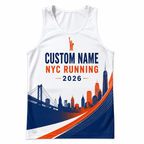 New York Running Tank Top Custom Name 2026 Blue Orange NYC Running Singlet for Men and Women
