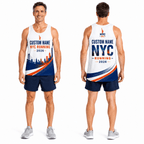 New York Running Tank Top Custom Name 2026 Blue Orange NYC Running Singlet for Men and Women