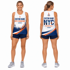 New York Running Tank Top Custom Name 2026 Blue Orange NYC Running Singlet for Men and Women