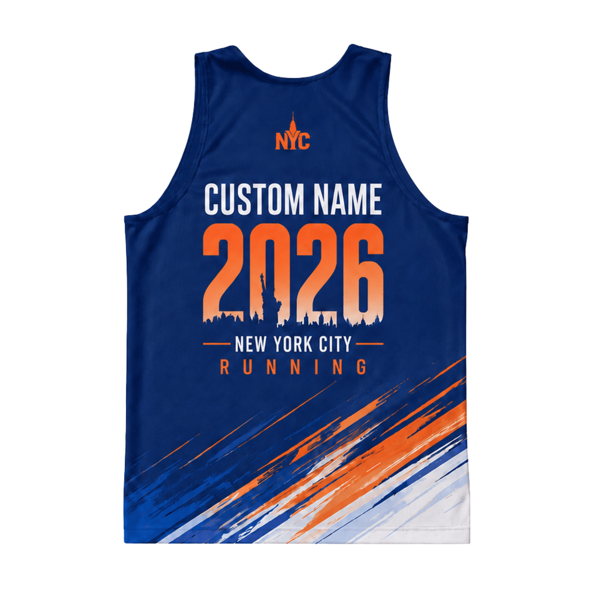 New York Running Tank Top Custom Name 2026 Orange Dusk NYC Running Singlet for Men and Women