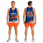 New York Running Tank Top Custom Name 2026 Orange Dusk NYC Running Singlet for Men and Women