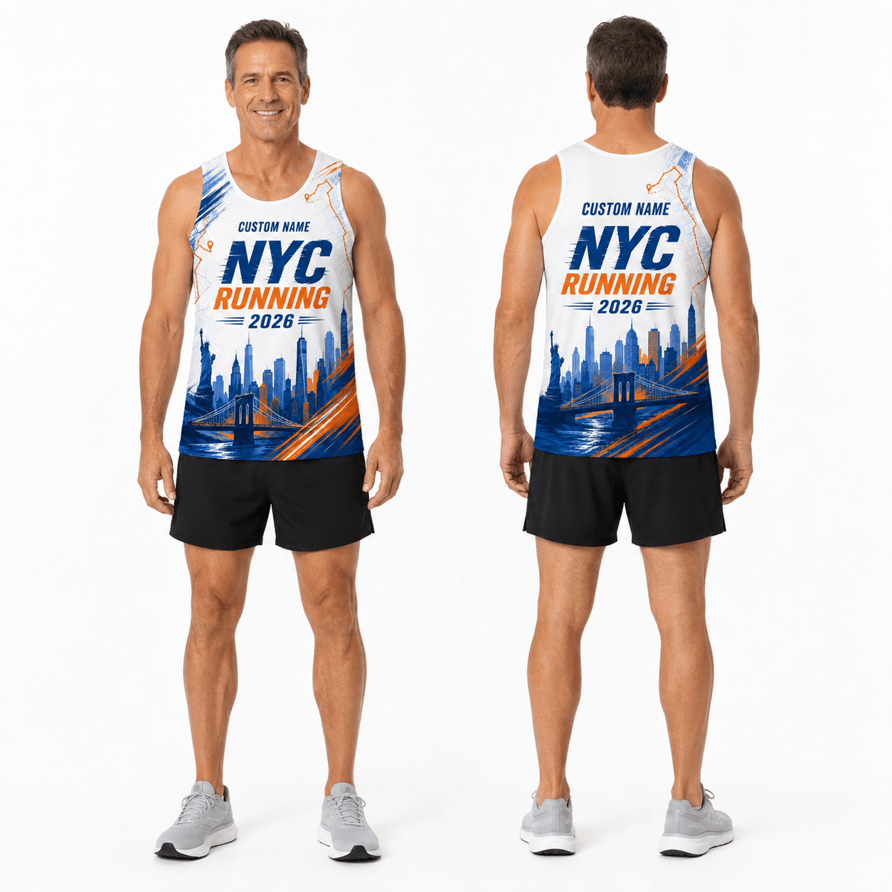 New York Running Tank Top Custom Name 2026 Urban NYC Running Singlet for Men and Women