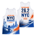 New York Running Tank Top Custom Name 26.2 2026 Liberty NYC Running Singlet for Men and Women