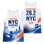 New York Running Tank Top Custom Name 26.2 2026 Liberty NYC Running Singlet for Men and Women