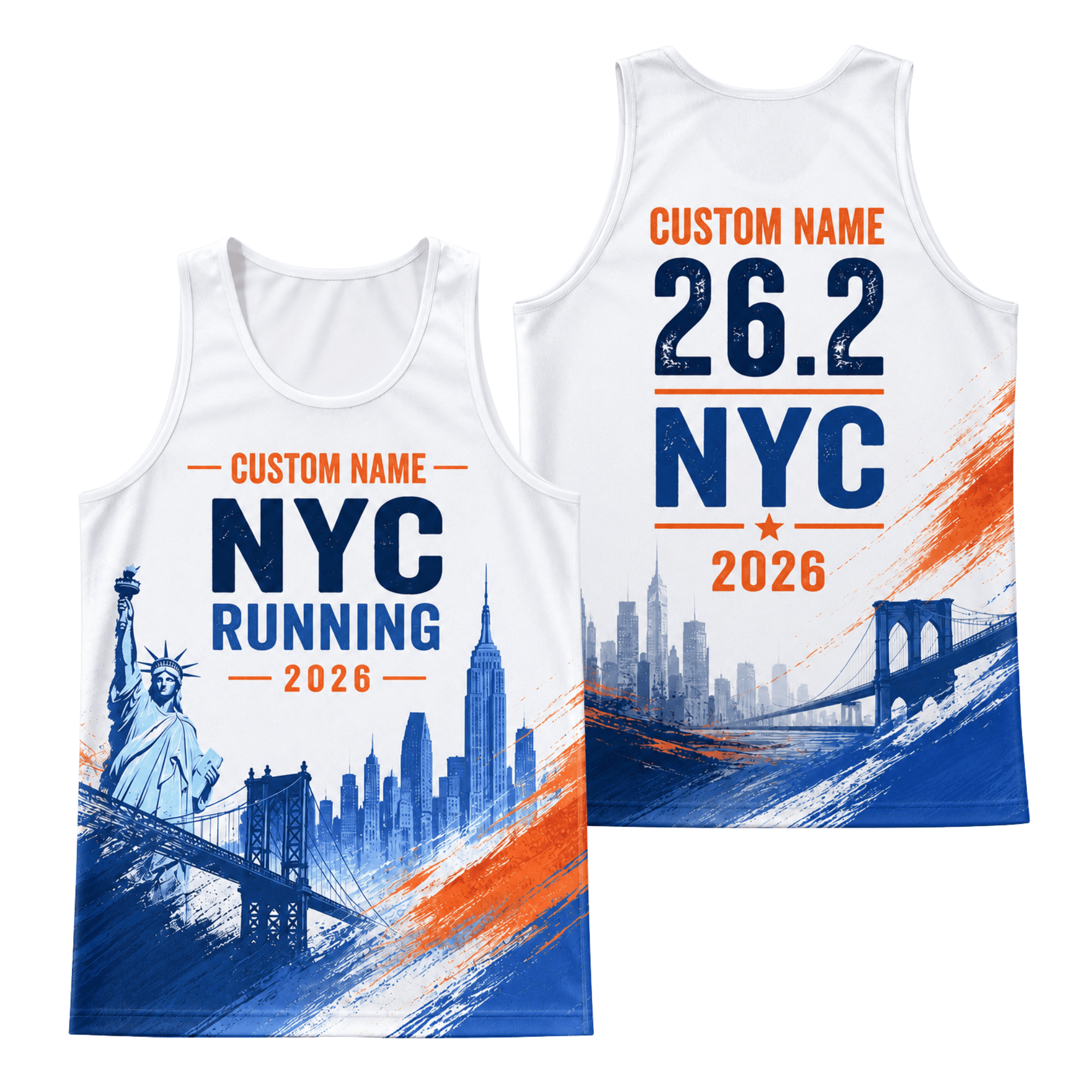 New York Running Tank Top Custom Name 26.2 2026 Liberty NYC Running Singlet for Men and Women