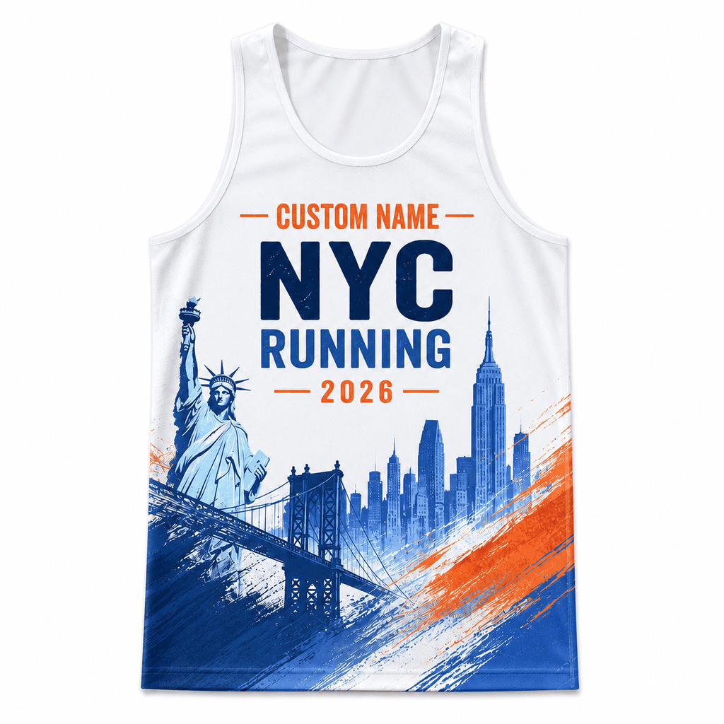 New York Running Tank Top Custom Name 26.2 2026 Liberty NYC Running Singlet for Men and Women