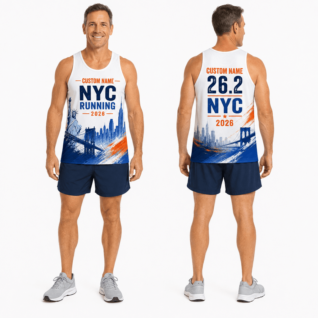 New York Running Tank Top Custom Name 26.2 2026 Liberty NYC Running Singlet for Men and Women