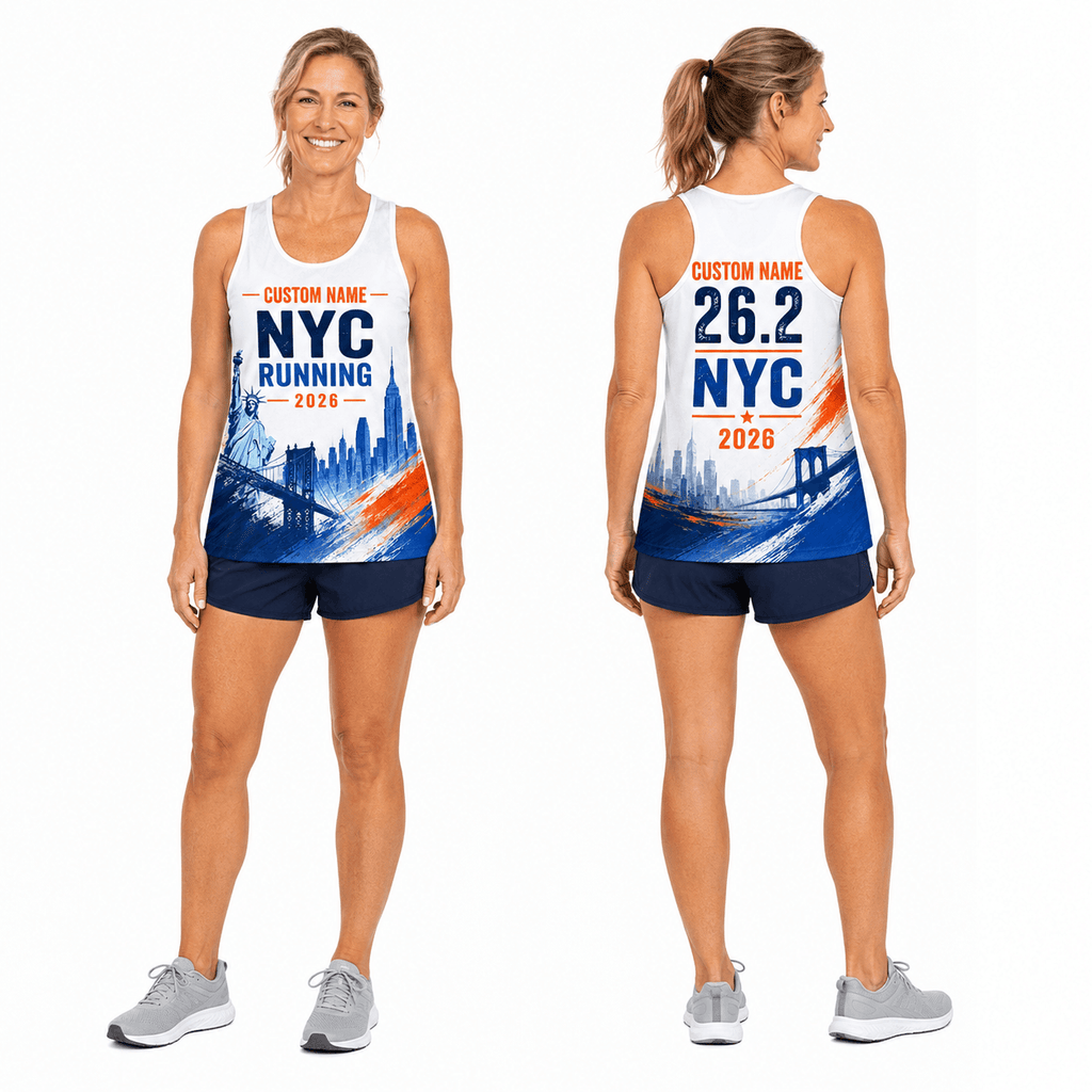 New York Running Tank Top Custom Name 26.2 2026 Liberty NYC Running Singlet for Men and Women