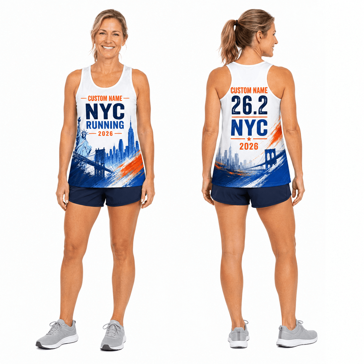 New York Running Tank Top Custom Name 26.2 2026 Liberty NYC Running Singlet for Men and Women