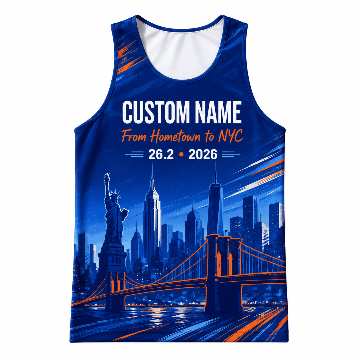 New York Running Tank Top Custom Name Hometown 2026 NYC Running Singlet for Men and Women