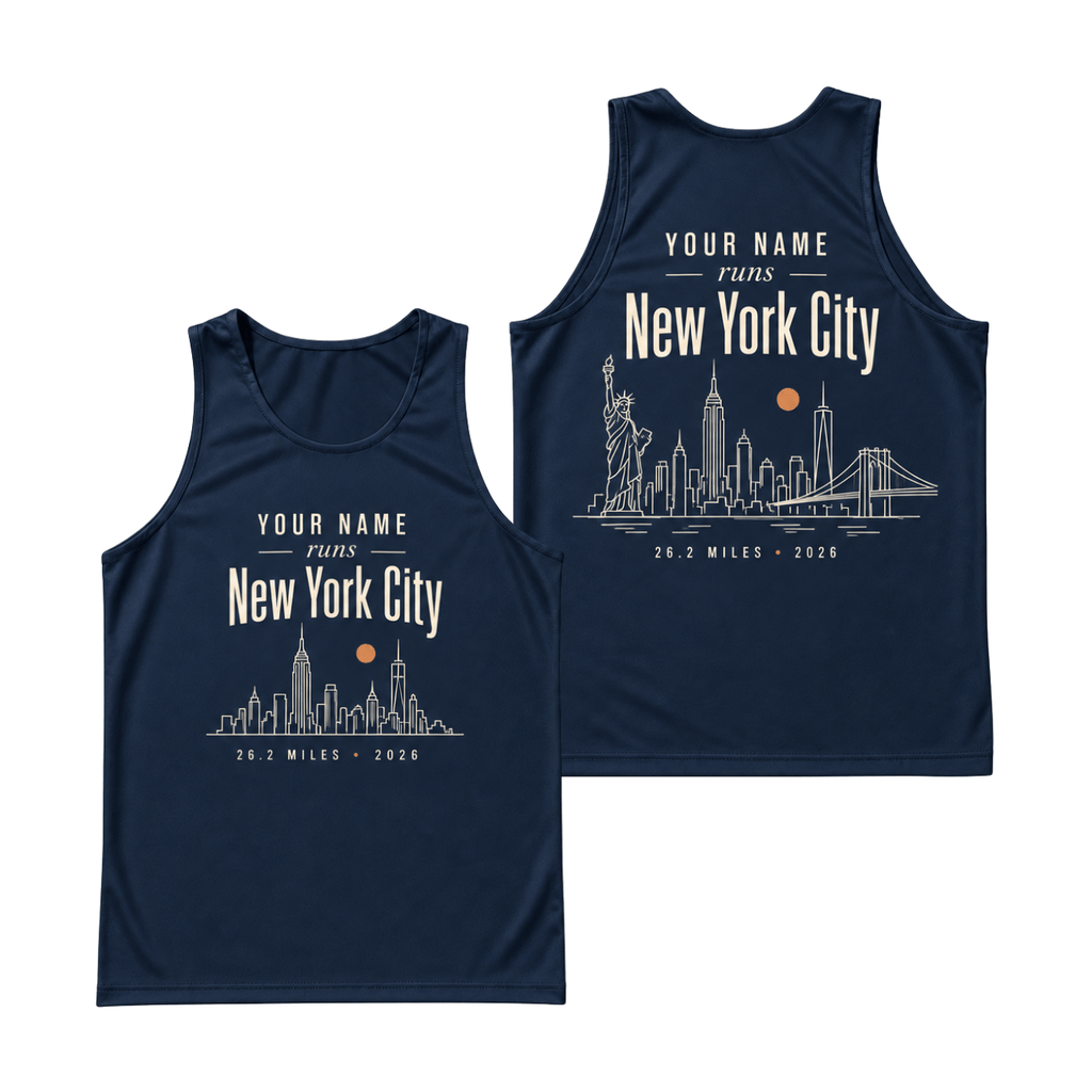 New York Running Tank Top Personalized NYC Skyline Running Singlet for Men and Women