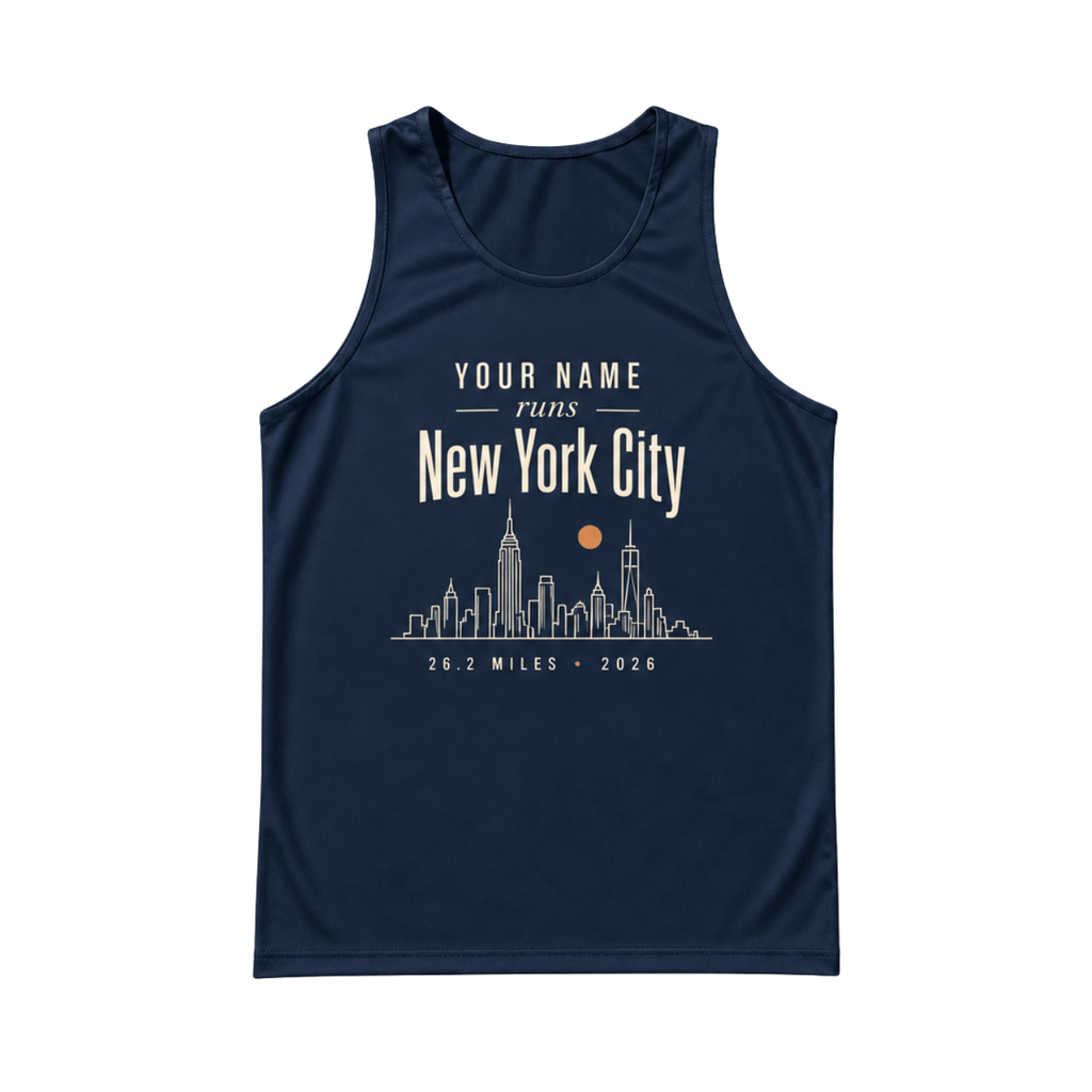 New York Running Tank Top Personalized NYC Skyline Running Singlet for Men and Women