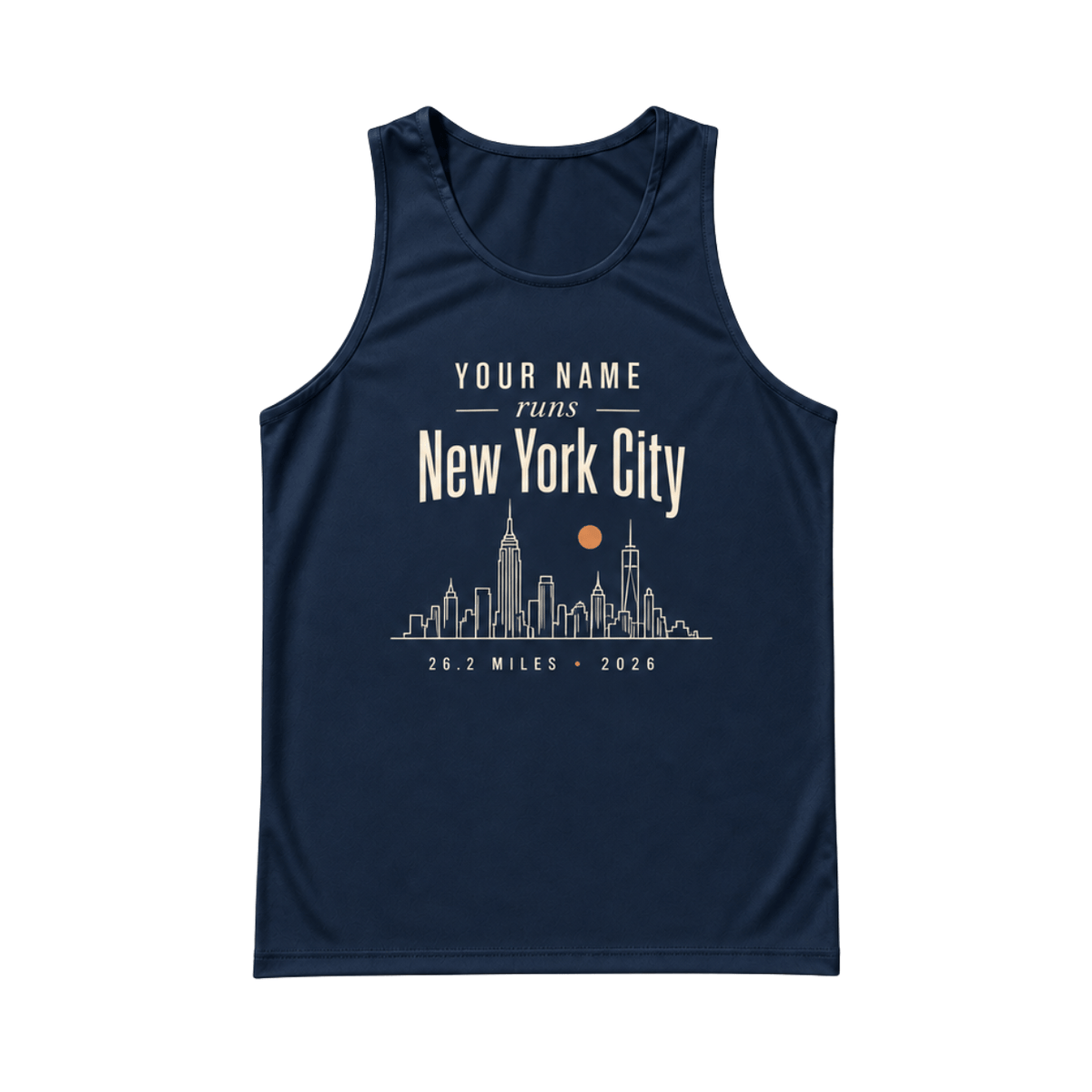 New York Running Tank Top Personalized NYC Skyline Running Singlet for Men and Women