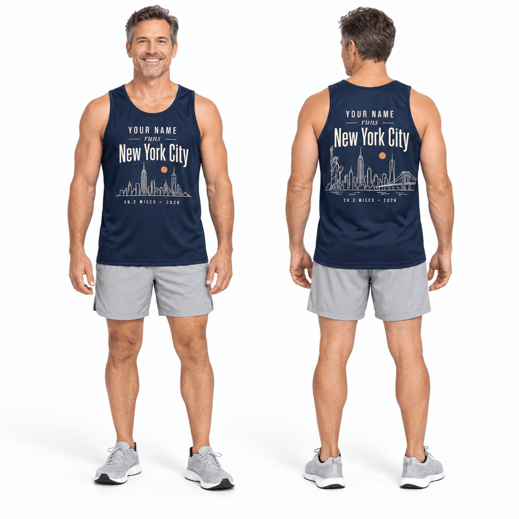 New York Running Tank Top Personalized NYC Skyline Running Singlet for Men and Women