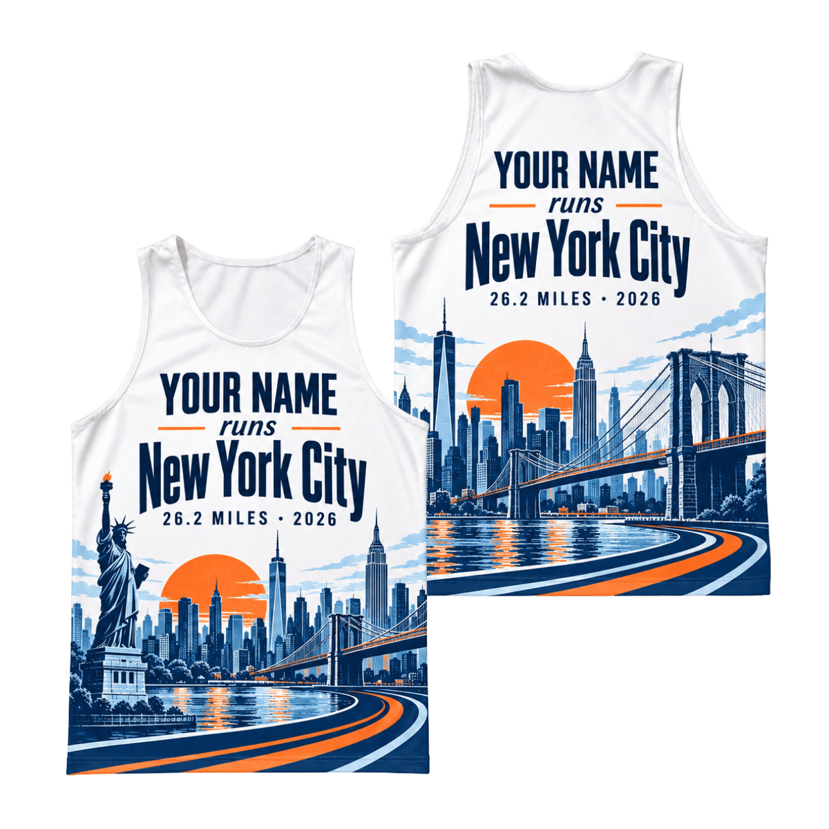 New York Running Tank Top Your Name Runs NYC Running Singlet for Men and Women