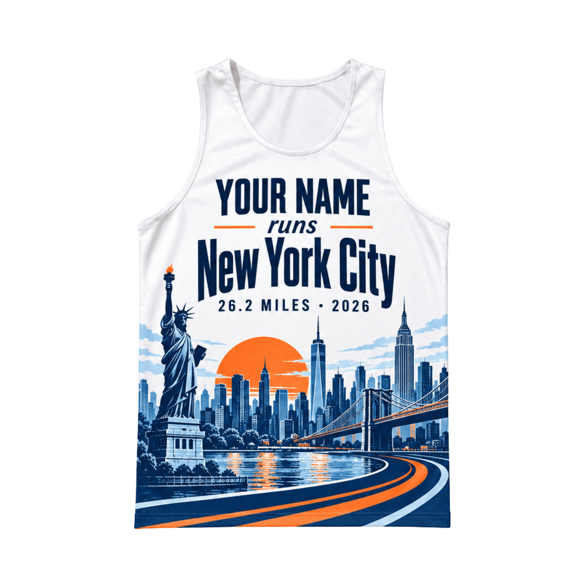 New York Running Tank Top Your Name Runs NYC Running Singlet for Men and Women
