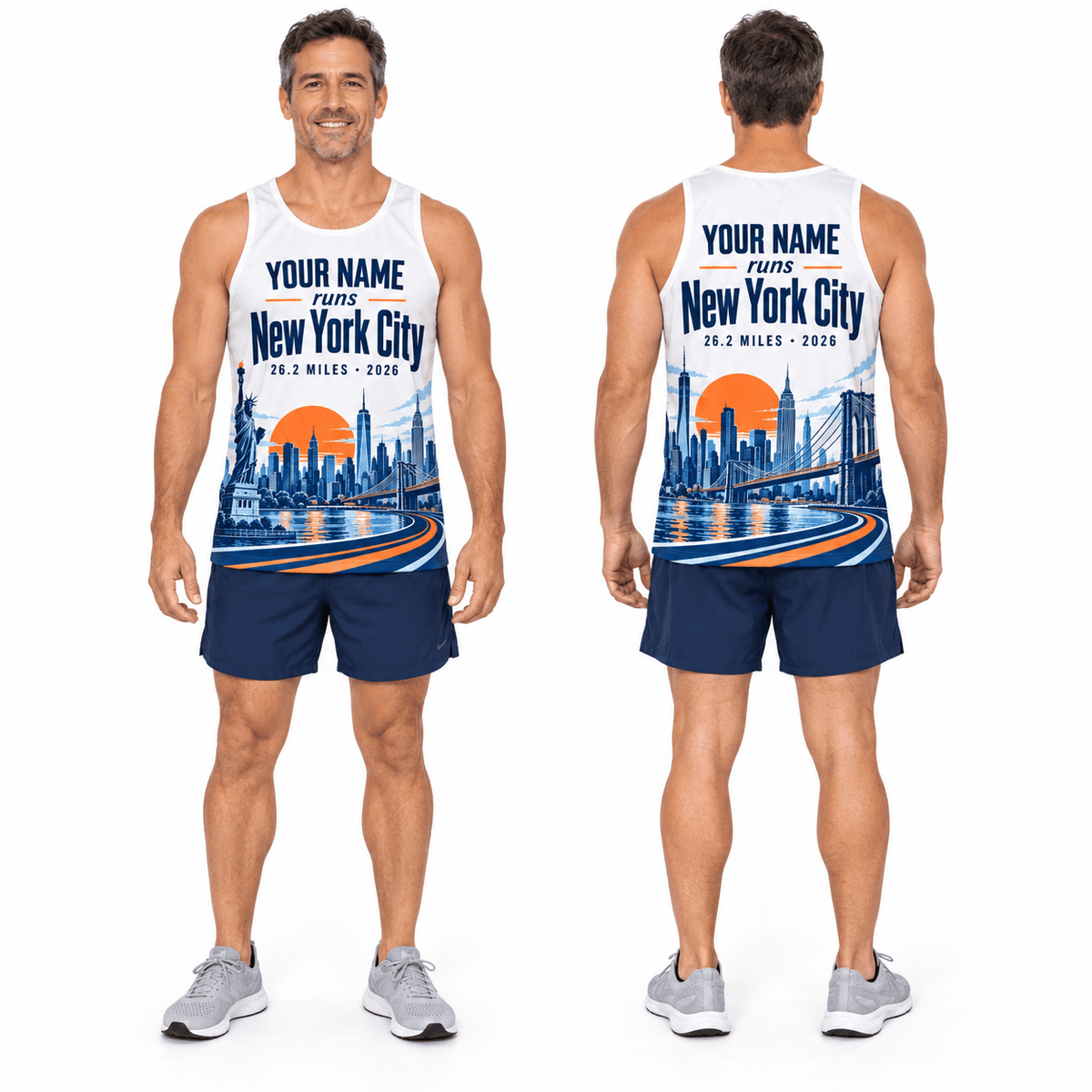 New York Running Tank Top Your Name Runs NYC Running Singlet for Men and Women