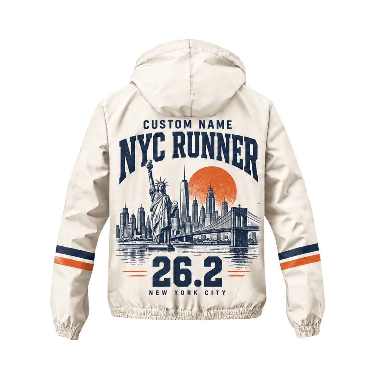 New York Running Windbreaker Jacket Custom Name NYC Runner 26.2 Running Jacket for Men and Women
