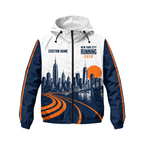 New York Running Windbreaker Jacket Custom Name Sunset NYC Running Jacket for Men and Women