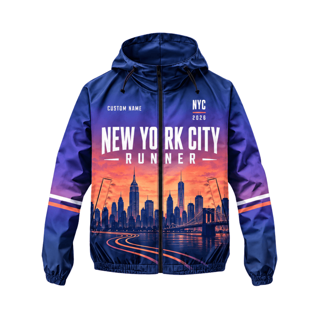 New York Running Windbreaker Jacket Custom Name Twilight NYC Running Jacket for Men and Women
