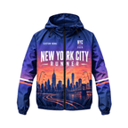 New York Running Windbreaker Jacket Custom Name Twilight NYC Running Jacket for Men and Women