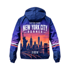 New York Running Windbreaker Jacket Custom Name Twilight NYC Running Jacket for Men and Women