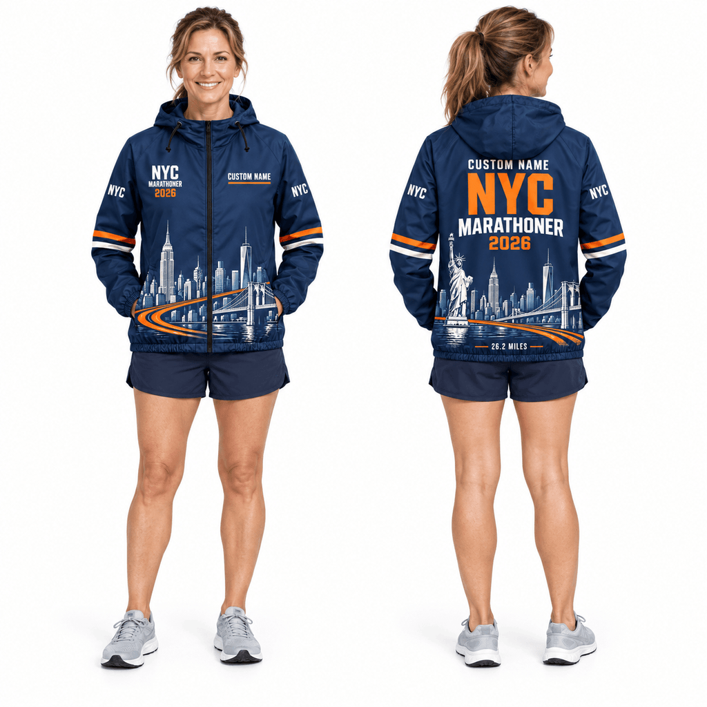 New York Running Windbreaker Jacket Customized NYC Marathoner 2026 Running Jacket for Men and Women